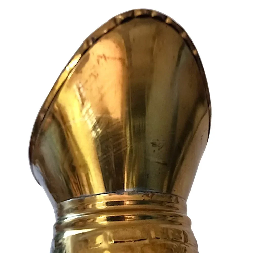 Brass Embossed Ale Pitcher‎ Pub Scene Repousse Made In England Textured Vintage